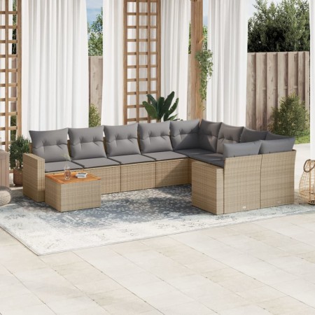 Gartensofa-Set mit 10-teiligen beigen Kissen aus synthetischem Rattan. von , Modulare Sofas für den Außenbereich - Ref: Foro2...