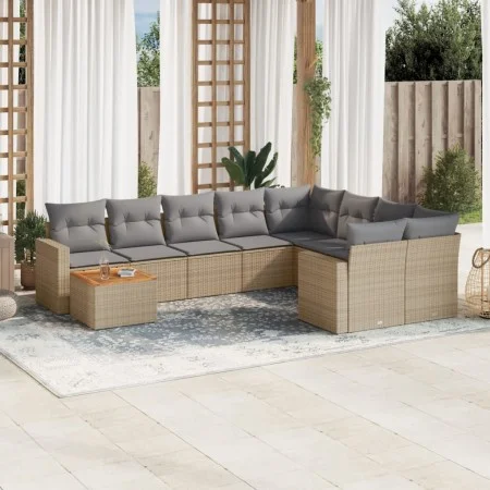 Gartensofa-Set mit 10-teiligen beigen Kissen aus synthetischem Rattan. von , Modulare Sofas für den Außenbereich - Ref: Foro2...
