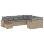 Gartensofa-Set mit 10-teiligen beigen Kissen aus synthetischem Rattan. von , Modulare Sofas für den Außenbereich - Ref: Foro2...