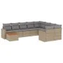 Gartensofa-Set mit 10-teiligen beigen Kissen aus synthetischem Rattan. von , Modulare Sofas für den Außenbereich - Ref: Foro2...