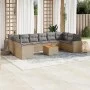 Set de sofás de jardín 11pzas con cojines ratán sintético beige by , Modular outdoor sofas - Ref: Foro24-3224295, Price: 671,...