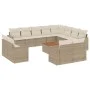 Set sofás de jardín con cojines 13 pzas ratán sintético beige by , Modular outdoor sofas - Ref: Foro24-3224392, Price: 983,38...
