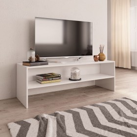 Mueble para TV madera contrachapada blanco 120x40x40 cm