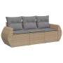 Juego de sofás de jardín con cojines beige 3 pzas ratán PE by , Garden sets - Ref: Foro24-3253396, Price: 236,41 €, Discount: %