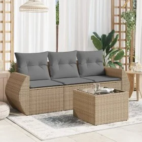 Juego de sofás jardín con cojines 4 pzas ratán sintético beige by , Garden sets - Ref: Foro24-3253406, Price: 284,77 €, Disco...