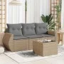 Juego de sofás jardín con cojines 4 pzas ratán sintético beige by , Garden sets - Ref: Foro24-3253406, Price: 284,77 €, Disco...