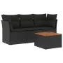Juego de sofás jardín 4 pzas con cojines ratán sintético negro by , Garden sets - Ref: Foro24-3223465, Price: 241,52 €, Disco...