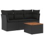 Juego de sofás jardín 4 pzas con cojines ratán sintético negro by , Garden sets - Ref: Foro24-3223465, Price: 241,00 €, Disco...