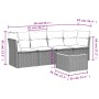Gartenmöbel-Set, 5-teilig, mit schwarzen Polstern aus synthetischem Rattan. von , Gartensets - Ref: Foro24-3223473, Preis: 27...