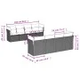 8-teiliges Gartensofa-Set und Kissen aus schwarzem Kunststoff-Rattan. von , Gartensets - Ref: Foro24-3223522, Preis: 516,28 €...
