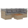 Gartensofagarnitur 7-teilig mit Kissen aus synthetischem Rattan in Beige. von , Gartensets - Ref: Foro24-3223560, Preis: 381,...