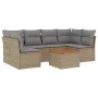 Set sofás de jardín 7 piezas y cojines ratán sintético beige de , Conjuntos de jardín - Ref: Foro24-3223560, Precio: 401,33 €...