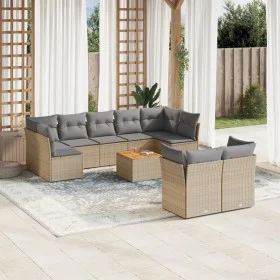 Gartensofa-Set mit 10-teiligen beigen Kissen aus synthetischem Rattan. von , Gartensets - Ref: Foro24-3223812, Preis: 579,41 ...