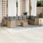 Set de sofás de jardín 11pzas con cojines ratán sintético beige by , Garden sets - Ref: Foro24-3223833, Price: 654,66 €, Disc...