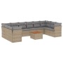 Gartensofa-Set 11-teilig mit beigen Polstern aus synthetischem Rattan von , Gartensets - Ref: Foro24-3223833, Preis: 653,99 €...