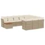 Set de sofás de jardín 11pzas con cojines ratán sintético beige by , Garden sets - Ref: Foro24-3223846, Price: 702,91 €, Disc...
