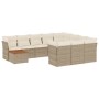 Set de sofás de jardín 11pzas con cojines ratán sintético beige by , Garden sets - Ref: Foro24-3223846, Price: 677,78 €, Disc...