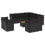 Set de sofás de jardín 12 piezas cojines ratán sintético negro by , Garden sets - Ref: Foro24-3223941, Price: 828,56 €, Disco...