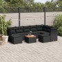 Gartensofa-Set, 10-teilig, mit schwarzen Kissen und synthetischem Rattan. von , Gartensets - Ref: Foro24-3223962, Preis: 569,...