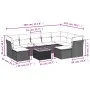Set de sofás de jardín 10 pzas cojines ratán sintético negro by , Garden sets - Ref: Foro24-3223962, Price: 579,54 €, Discoun...