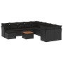 Set de sofás de jardín 12 piezas cojines ratán sintético negro by , Garden sets - Ref: Foro24-3223976, Price: 716,17 €, Disco...
