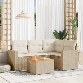 Gartensofa-Set mit 5-teiligen Kissen aus synthetischem Rattan in Beige. von , Gartensets - Ref: Foro24-3224105, Preis: 365,61...
