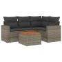 Gartensofa-Set mit 5-teiligen Kissen aus grauem synthetischem Rattan von , Gartensets - Ref: Foro24-3224107, Preis: 306,58 €,...