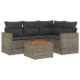 Gartensofa-Set mit 5-teiligen Kissen aus grauem synthetischem Rattan von , Gartensets - Ref: Foro24-3224107, Preis: 311,65 €,...