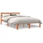 Wax brown pine solid wood bed frame 140x200 cm by , Beds and slatted bases - Ref: Foro24-844145, Price: 85,85 €, Discount: %