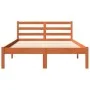 Wax brown pine solid wood bed frame 140x200 cm by , Beds and slatted bases - Ref: Foro24-844145, Price: 85,85 €, Discount: %