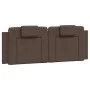 Cabecero de cama acolchado cuero sintético marrón 120 cm de , Cabeceros y pies de cama - Ref: Foro24-374783, Precio: 33,52 €,...