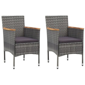 Garden dining chairs 2 units gray synthetic rattan by vidaXL, Garden chairs - Ref: Foro24-46182, Price: 144,10 €, Discount: %