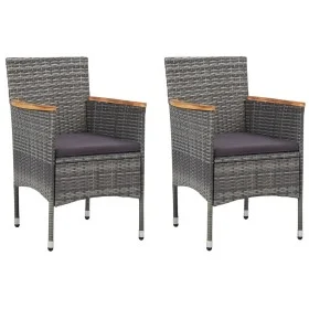 Garden dining chairs 2 units gray synthetic rattan by vidaXL, Garden chairs - Ref: Foro24-46182, Price: 139,34 €, Discount: %