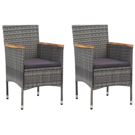 Garden dining chairs 2 units gray synthetic rattan by vidaXL, Garden chairs - Ref: Foro24-46182, Price: 139,34 €, Discount: %
