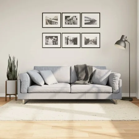 Alfombra de pelo largo moderna crema 140x200 cm de , Alfombras - Ref: Foro24-375235, Precio: 54,90 €, Descuento: %