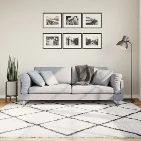 Moderne Langflor-Teppich in Creme und Schwarz, 200x200 cm. von , Teppiche - Ref: Foro24-375370, Preis: 68,55 €, Rabatt: %