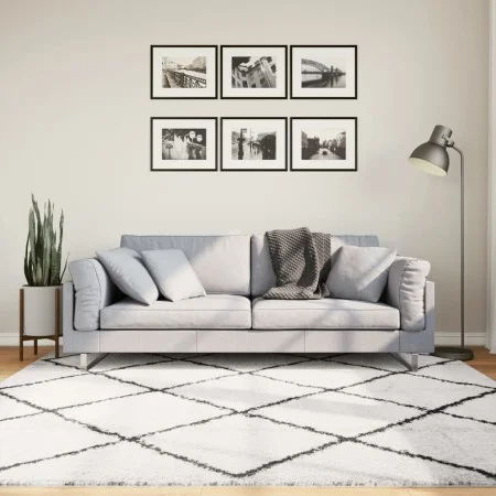 Moderne Langflor-Teppich in Creme und Schwarz, 200x200 cm. von , Teppiche - Ref: Foro24-375370, Preis: 68,50 €, Rabatt: %