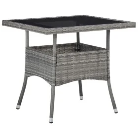Synthetic rattan and gray glass garden dining table by vidaXL, Garden tables - Ref: Foro24-46178, Price: 134,66 €, Discount: %