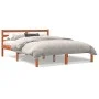 Bettgestell aus massivem, wachsbraunem Kiefernholz, 120 x 190 cm von , Betten und Lattenroste - Ref: Foro24-844139, Preis: 87...