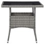 Mesa de comedor para jardín ratán sintético y vidrio gris de vidaXL, Mesas de jardín - Ref: Foro24-46178, Precio: 121,46 €, D...