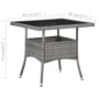 Mesa de comedor para jardín ratán sintético y vidrio gris de vidaXL, Mesas de jardín - Ref: Foro24-46178, Precio: 134,66 €, D...