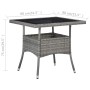Mesa de comedor para jardín ratán sintético y vidrio gris de vidaXL, Mesas de jardín - Ref: Foro24-46178, Precio: 121,46 €, D...