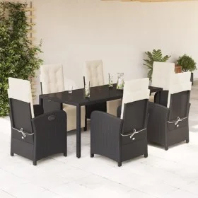 Garten-Essgruppe 7-teilig mit schwarzen Polstern aus synthetischem Rattan von , Gartensets - Ref: Foro24-3212454, Preis: 1,00...