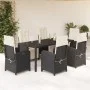 Set de comedor de jardín 7 pzas y cojines ratán sintético negro by , Garden sets - Ref: Foro24-3212454, Price: 1,00 €, Discou...