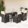 Set de comedor de jardín 7 pzas y cojines ratán sintético negro by , Garden sets - Ref: Foro24-3212454, Price: 979,13 €, Disc...