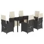 Set de comedor de jardín 7 pzas y cojines ratán sintético negro by , Garden sets - Ref: Foro24-3212454, Price: 1,00 €, Discou...