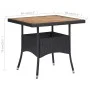 Garden dining table synthetic rattan black acacia wood by vidaXL, Garden tables - Ref: Foro24-46171, Price: 127,78 €, Discoun...