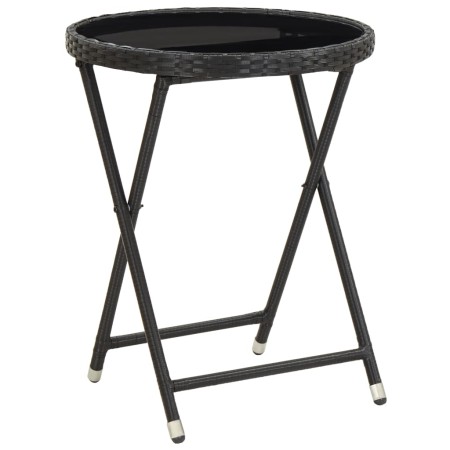 Synthetic rattan and black tempered glass coffee table, 60 cm by vidaXL, Garden tables - Ref: Foro24-46203, Price: 61,60 €, D...