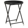 Couchtisch aus synthetischem Rattan und gehärtetem Glas schwarz 60 cm von vidaXL, Gartentische - Ref: Foro24-46203, Preis: 61...