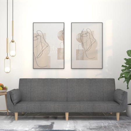 Zweiplätziges Schlafsofa mit zwei Kissen, helles graues Gewebe. von , Sofas - Ref: Foro24-375869, Preis: 290,75 €, Rabatt: %